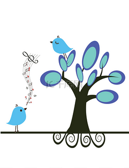 鸟儿在树上图片_鸟在树上的爱.