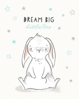 婴儿淋浴图片_可爱的兔子手拉手风格与明星和短