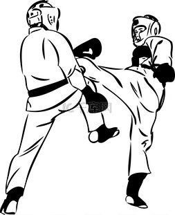 素描武术图片_空手道 kyokushinkai 素描武术和好斗