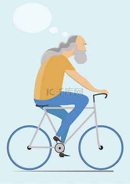 成熟的男人骑自行车