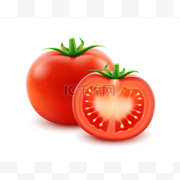 上新了图片_大成熟红色新鲜切整个番茄密切了