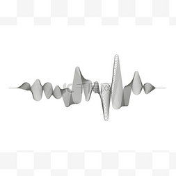 声波技术图片_黑白背景下的单色声波.