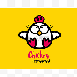 鸡吉祥物图片_可爱的鸡吉祥物字符为食品餐厅 - 