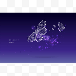蝴蝶闪烁图片_蝴蝶运动的抽象矢量图.