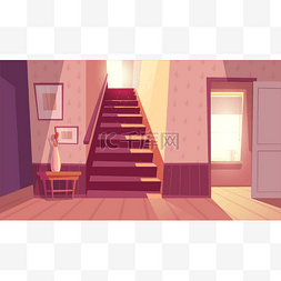 从窗口图片_载体内部与楼梯, 台阶在房子里