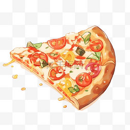 榴莲卡通披萨图片_美食披萨元素免抠手绘