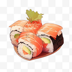 寿司艺术图片_美食寿司手绘免抠元素