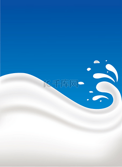 fresh milk splash on blue background