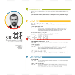 简历模板psd图片_极简主义的简历简历模板