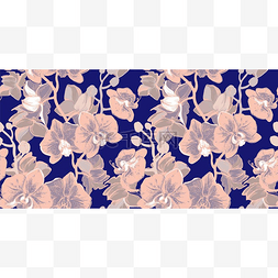 手动剃须刀片图片_Tropical floral seamless pattern with gentle 