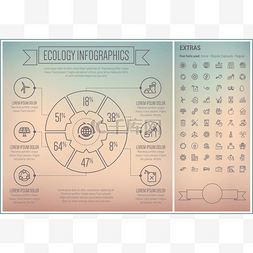 Ecology Line Design Infographic Template