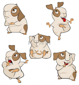 guinea图片_Funny brown guinea pig cartoon set