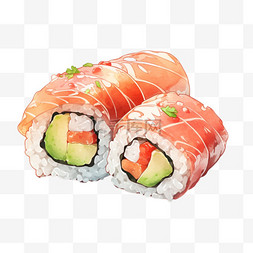 寿司美食手绘元素