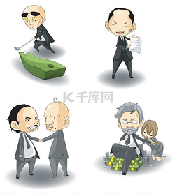 in素材图片_Funny cartoon SD mafia boss or bad business C