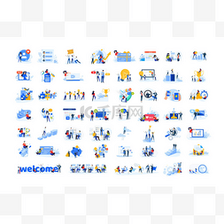 Set of modern flat design people icons. Vecto