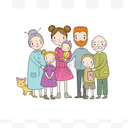 妈妈和宝宝卡通图片_幸福的家庭。有孩子的父母。可爱