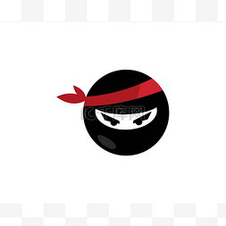禁止阻塞标志图片_忍者战士图标。简单的黑色忍者头