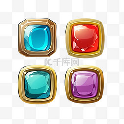 游戏青色宝石图标免扣元素装饰素