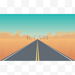 道路景观图图片_沙漠中的道路