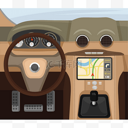 car图片_Car salon. Vector flat illustration