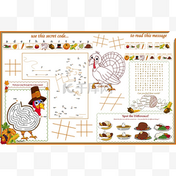 游戏转场图片_Placemat Thanksgiving Printable Activity Shee