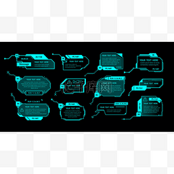 相框矢量图片_HUD文字横幅。未来主义电脑游戏界