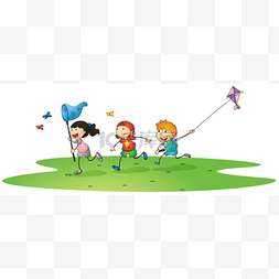 孩子们玩风筝