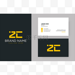 高级字母 Zc 徽标与优雅的企业标