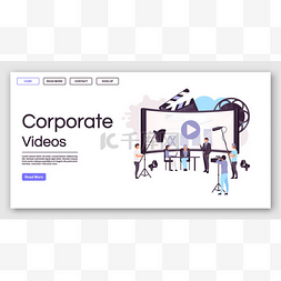 面的网页素材图片_企业视频登陆页面矢量模板。 商