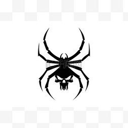黑色蜘蛛头骨标志部落图标