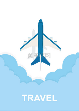 在飞机中图片_飞机在云中飞行的矢量垂直图解