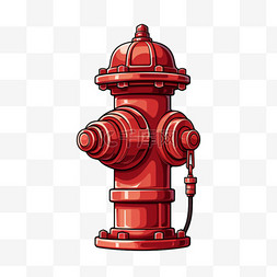 消防栓线条灭火元素立体免扣图案