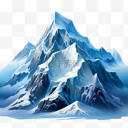 雪山ai绘画冰山元素立体免扣图案