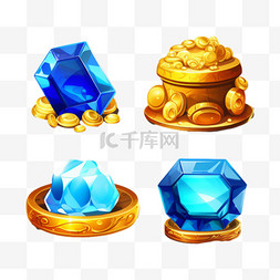 游戏图标宝石宝藏货币AI元素立体
