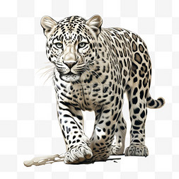 豹子写实动物元素立体免扣图案