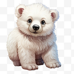 北极熊白色动物元素立体免扣图案