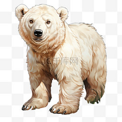 北极熊成年动物元素立体免扣图案
