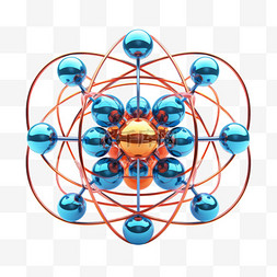 原子简洁电子元素立体免扣图案