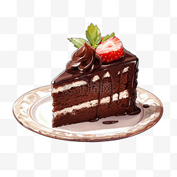 美食甜点巧克力手绘蛋糕元素