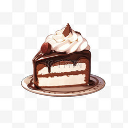 元素手绘美食甜点巧克力蛋糕