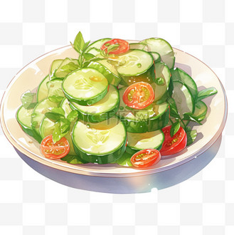 黄瓜手绘元素个人vip和企业vip免费下载免抠元素凉拌豆芽凉菜个人vip