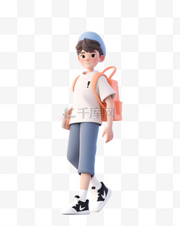 3D立体卡通人物形象少年背包2