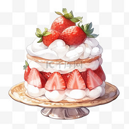 甜点水果美食蛋糕手绘元素