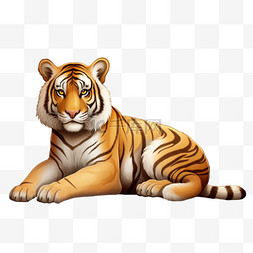 老虎写实动物免扣元素装饰素材