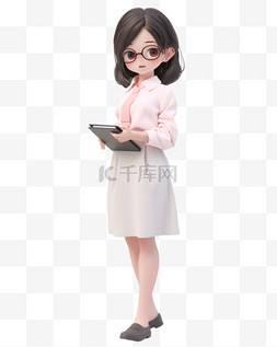 半价秒杀艺术字图片_3D立体卡通人物形象公司女职员女