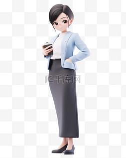 3d数字6图片_3D立体卡通人物形象公司女职员女