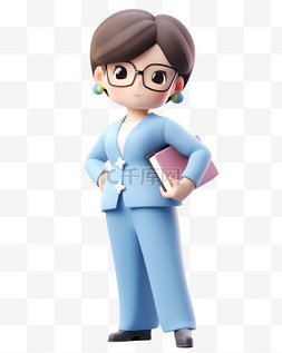 3D立体卡通人物形象女老师女教师2