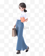 3D立体卡通人物形象公司女职员女白领10