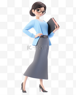 女教师图片_3D立体卡通人物形象女老师女教师3
