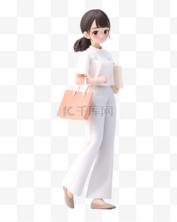 服男职员图片_3D立体卡通人物形象公司女职员女